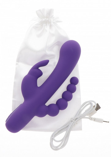 Vibratore con doppio stimolatore - Triple Pleasure Vibrator