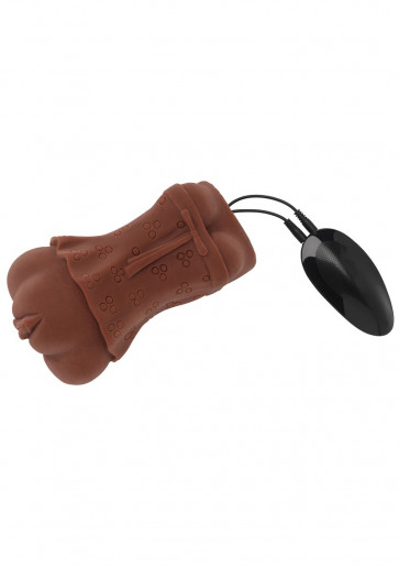 Masturbatore Vibrante - Super Wet Tight Twat Vibrating Brown