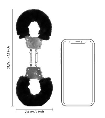 Manette - Furry Metal Hand Cuffs Black