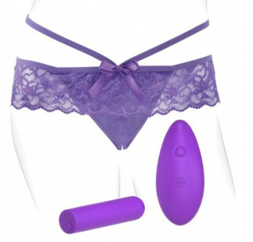 Mutandine con Telecomando e Vibratore - Crotchless Panty Thrill-Her