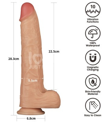 Vibratore Realistico - Vibrating Power Basics Cock 11''