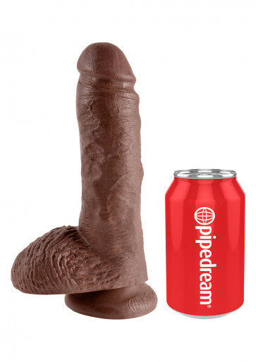 Fallo Realistico - 8" Cock with Balls Brown