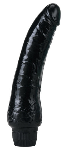 Vibratore Realistico - Vinyl P-Shape Vibrator Black