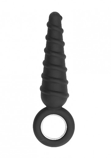 Cuneo Anale - No. 60 - Dildo With Metal Ring - Black