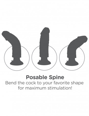 Vibratore Realistico - Vibrating Cock with Balls - 7 Inch - Flesh