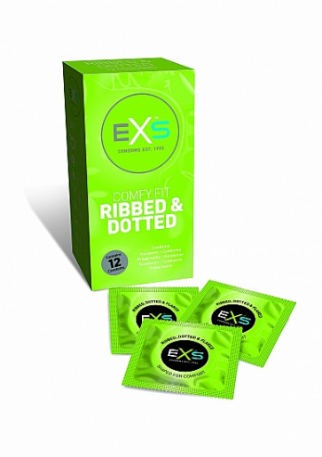 Preservativi - Exs Ribbed, Dotted & Flared (12 pz)