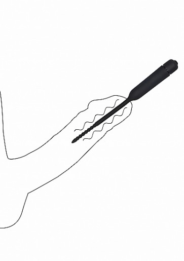 Sonda Ureterale - Silicone Vibrating Bullet Plug With Beaded Tip - Black