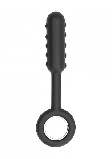 Cuneo Anale - No. 61 - Dildo With Metal Ring - Black