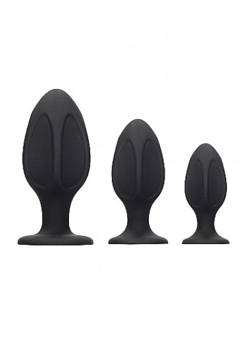 Set Plug Anale - Diamond Shape Butt Plug Set - Black