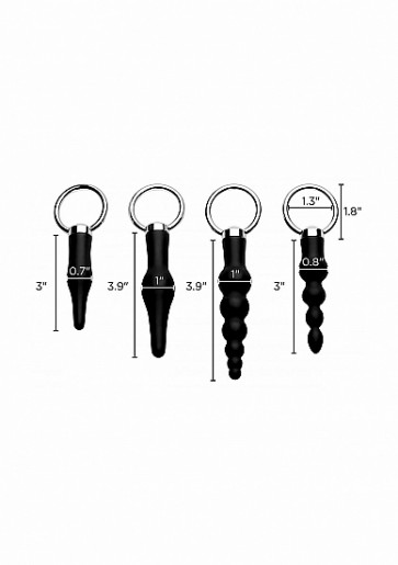Kit Cuneo Anale - 4 Piece Anal Rimmer Ringed Silicone Kit
