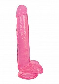 Fallo Realistico - 8 Inch Slim Stick with Balls Cherry Ice - Pink