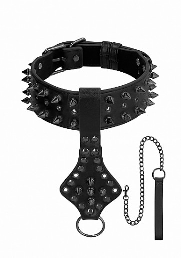 Collare con Guinzaglio - Deluxe Spiked Collar With Leash
