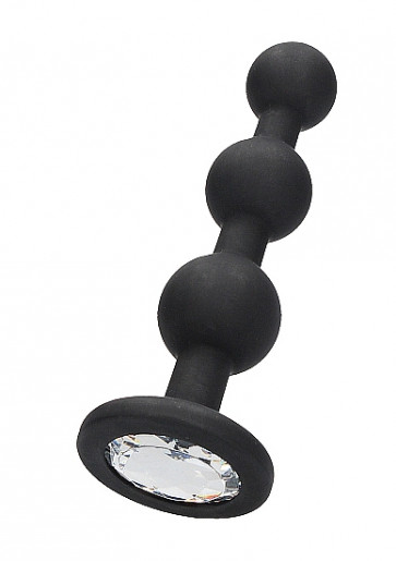 Cuneo Anale - Silicone Beaded Diamond Butt Plug - Black