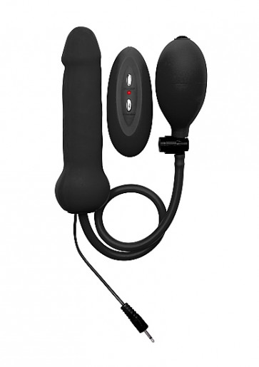 Fallo Gonfiabile - Inflatable Vibrating Silicone Dong - Black