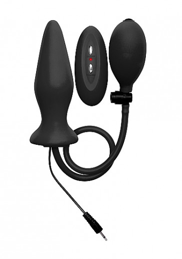 Cuneo Anale Gonfiabile Inflatable Vibrating Silicone Plug- Black
