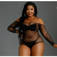 Corsetto sexy traslucido e nero - Moonlight Model 09 (XL)