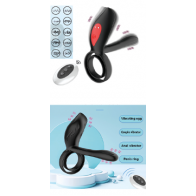 Anello Pene Vibrante con Stimolatore Clitoride - Magic Black