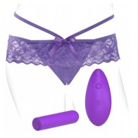 Mutandine con Telecomando e Vibratore - Crotchless Panty Thrill-Her