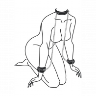 Colletto e Polsini - Bonded Leather Collar with Hand Cuffs