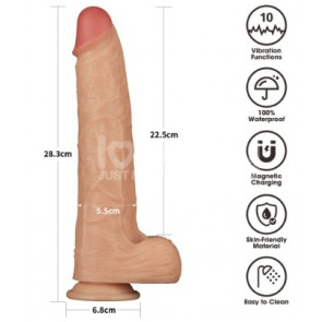 Vibratore Realistico - Vibrating Power Basics Cock 11''