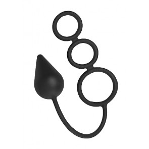Cuneo Anale con triplo anello - Tri-Cock Ring and Plug