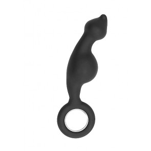 Dildo Anale - No. 62 - Dildo With Metal Ring - Black