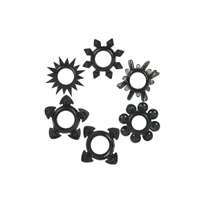 Set Anelli Fallici - Tower Of Power - 6 Pack Black