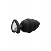Cuneo Anale - Large Ribbed Diamond Heart Plug - Black