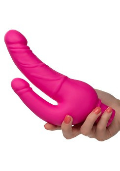 Double Penetration Vibrator - Rechargeable Stud Over Under Pink