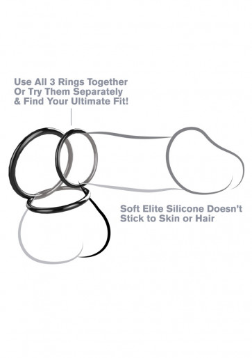 Penis Ring - Silicone 3-Ring Stamina Set