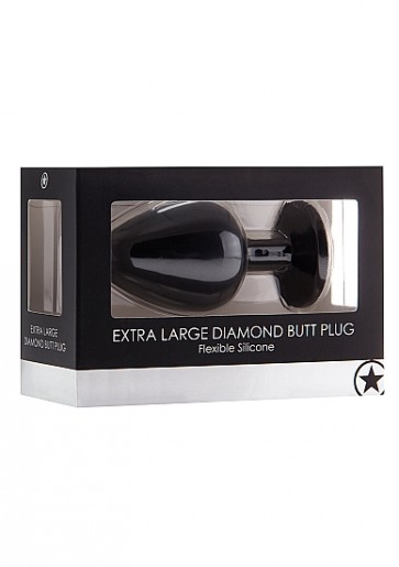 Butt Plug - Extra Large Diamond Butt Plug - Black