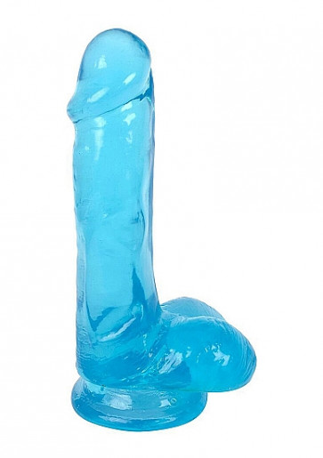 Realistic Dildos - 6 Inch Slim Stick with Balls Berry Ice - Blue
