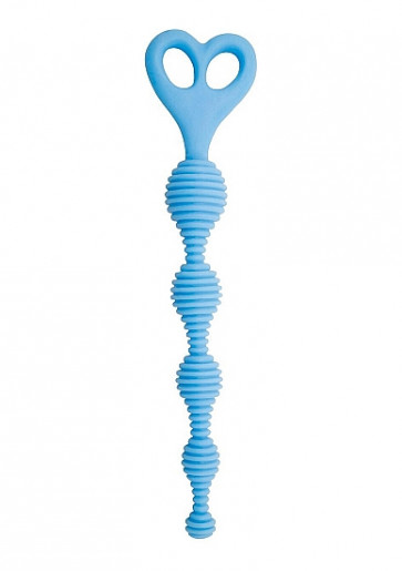Anal Chain - Climax Anal Anal Beads Silicone Stripes - Blue