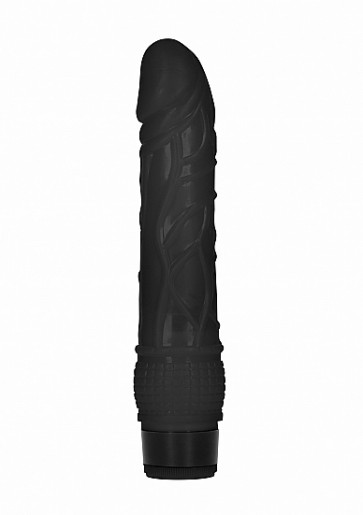 Realistic Vibrator - 8 Inch Thin Realistic Dildo Vibe - Black 