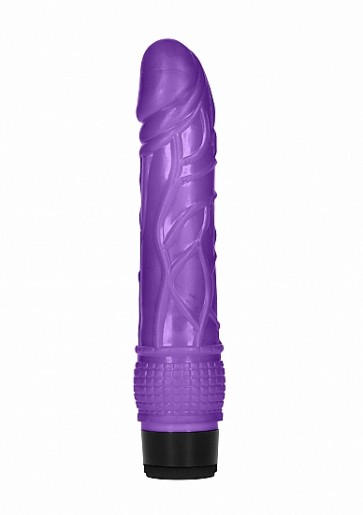 Realistic Vibrator - 8 Inch Thin Realistic Dildo Vibe - Purple