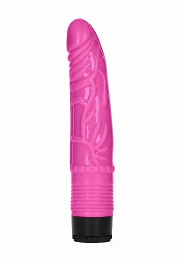 Realistic Vibrator - 8 Inch Slight Realistic Dildo Vibe - Pink 
