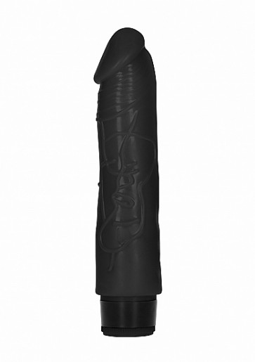 Realistic Vibrator - 8 Inch Thick Realistic Dildo Vibe - Black 