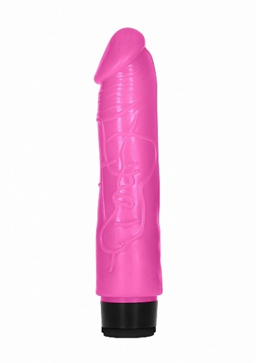 Realistic Vibrator - 8 Inch Thick Realistic Dildo Vibe - Pink 