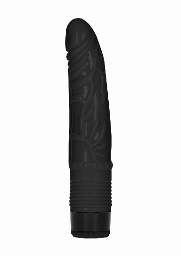 Realistic Vibrator  - 8 Inch Slight Realistic Dildo Vibe - Black 