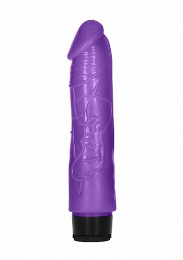 Realistic Vibrator - 8 Inch Thick Realistic Dildo Vibe - Purple