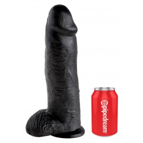 Realistic Cock XXL - 12" Cock with Balls Black