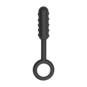Butt Plugs - No. 61 - Dildo With Metal Ring - Black