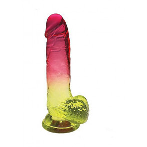 Dildo - Large Jelly, Gradient, Pink and Yellow