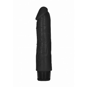 Realistic Vibrator - 8 Inch Thick Realistic Dildo Vibe - Black 