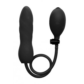 Inflatable Dildo - Inflatable Silicone Twist - Black